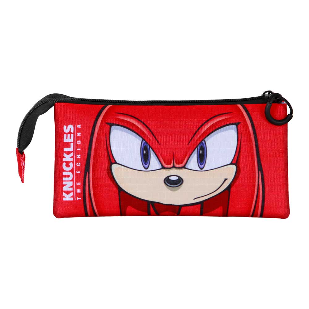 SEGA Sonic the Hedgehog Triple Pencil Case - Knuckles Look