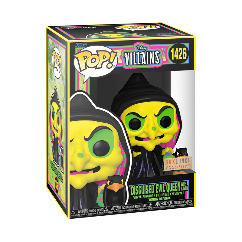 Funko Pop! & Buddy Reine-sorcière Dinguisé avec Corbeau (Black Light) – Disney