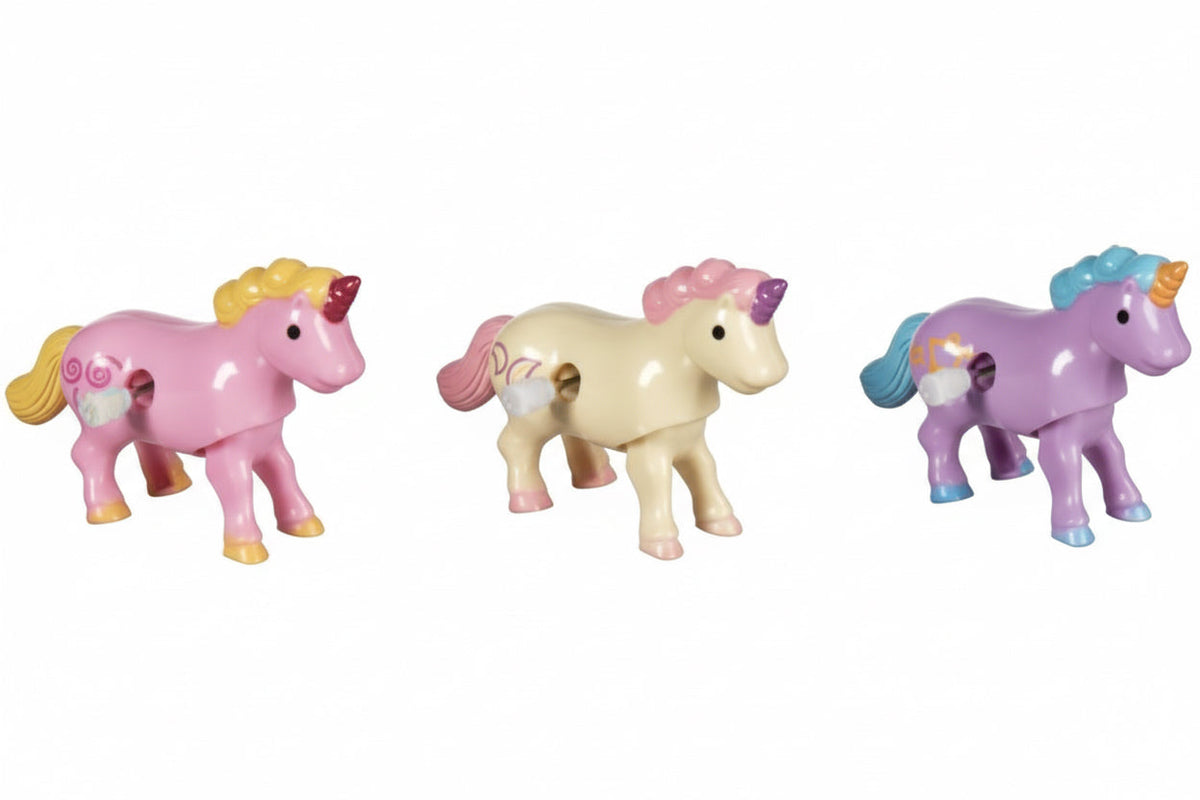 Figurine à remonter: LICORNE 7,5cm, ass. de 3 couleurs, plastique, 4+