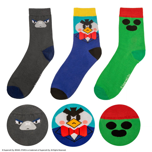 3er-Set Socken mit den Motiven Spike, Corbac und Monsieur M.