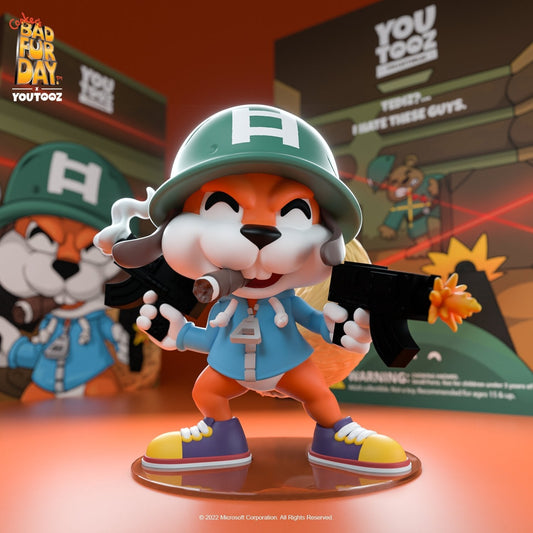 conkers bad fur day vinyl figurine soldier conker youtooz