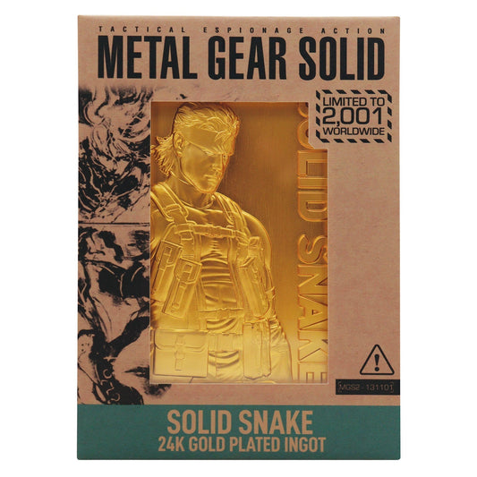 Lingot collector Metal Gear Solid - 2 24k Gold Plated Snake
