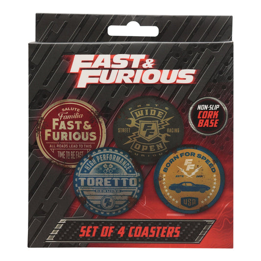 Sous-verres Fast & Furious - 4 Vintage Style