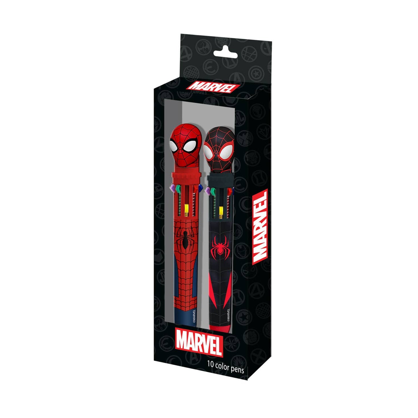 Pack de 2 Stylos 10 Couleurs Marvel Spider-Man « Peter » – Rouge