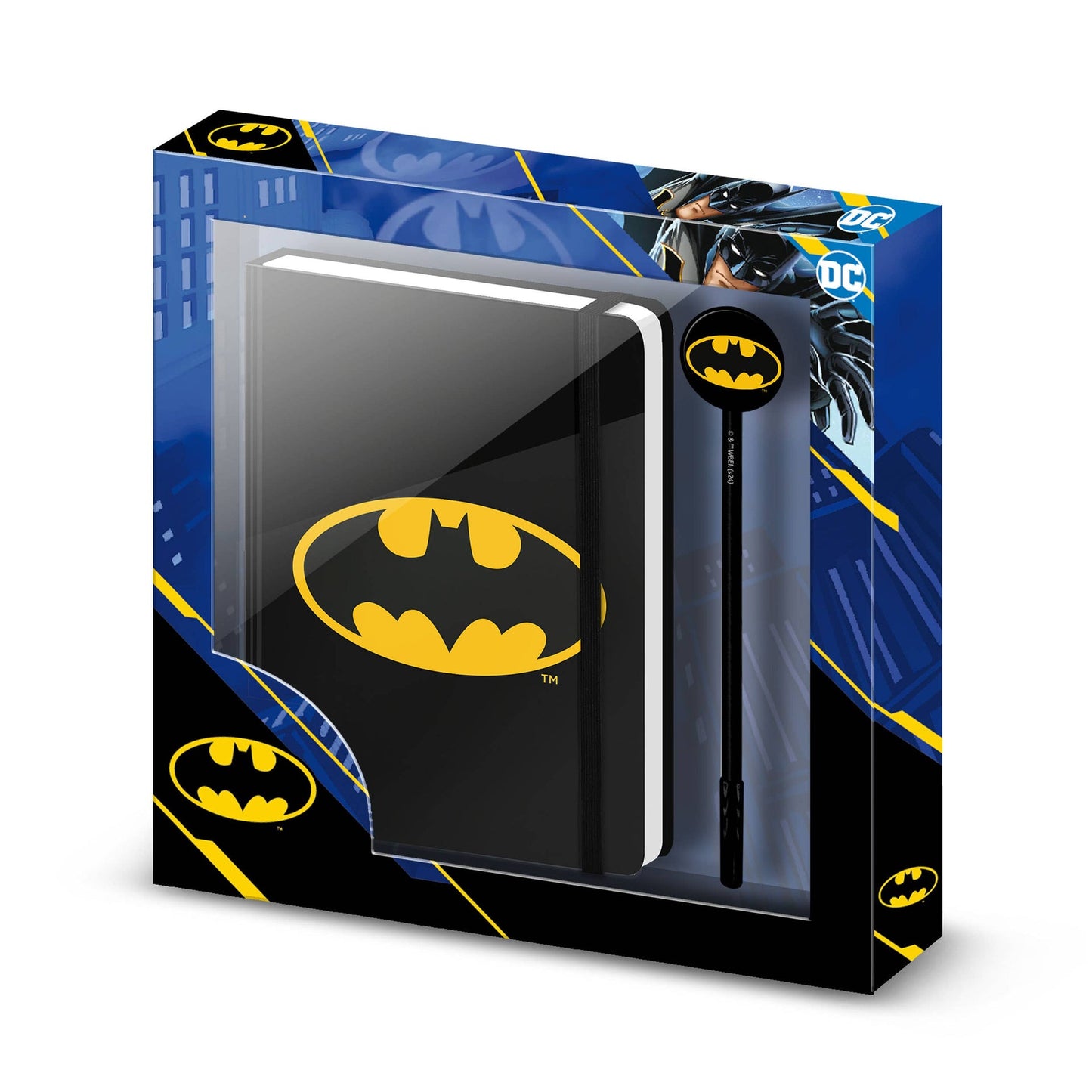 Coffret Journal + Stylo Fashion DC Comics Batman « Batsignal » – Noir