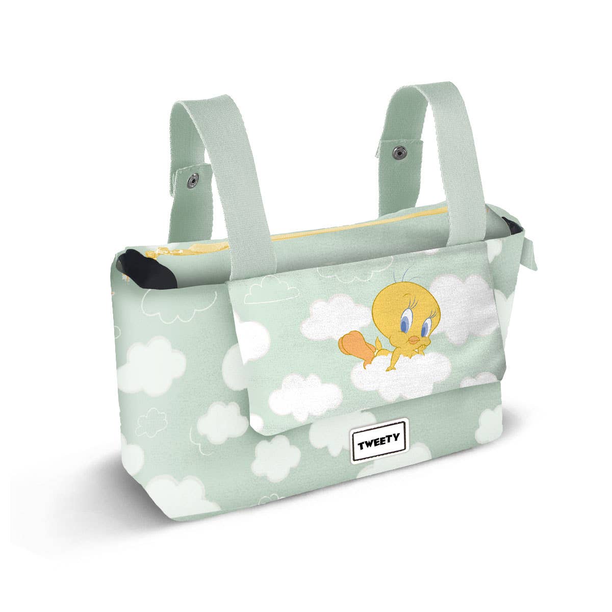Sac Organisateur de Poussette Bébé Hamper Mommy Looney Tunes « Tweety (Titi) Clouds »