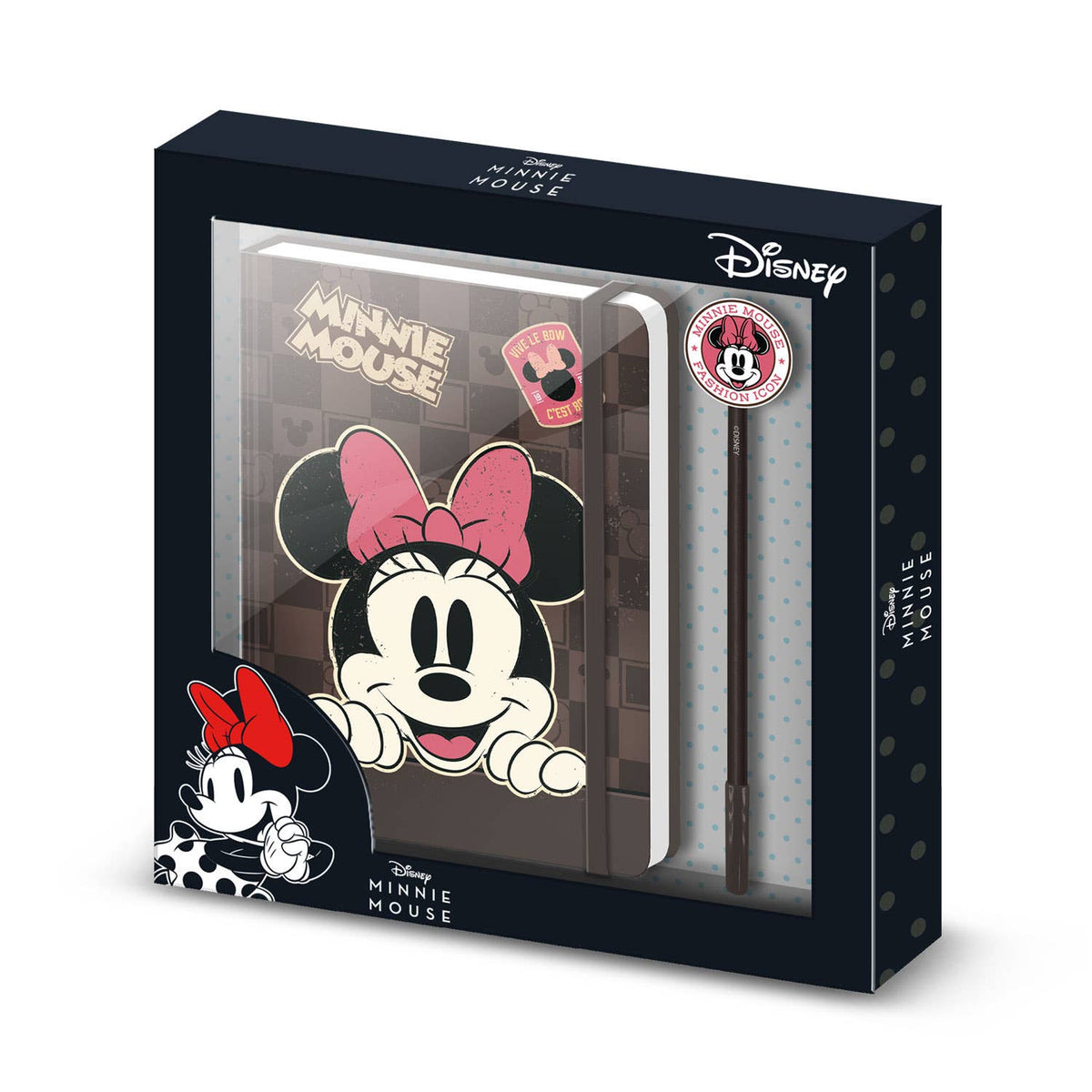 Set Notizbuch + Stift Fashion Disney Minnie Mouse „Journey“