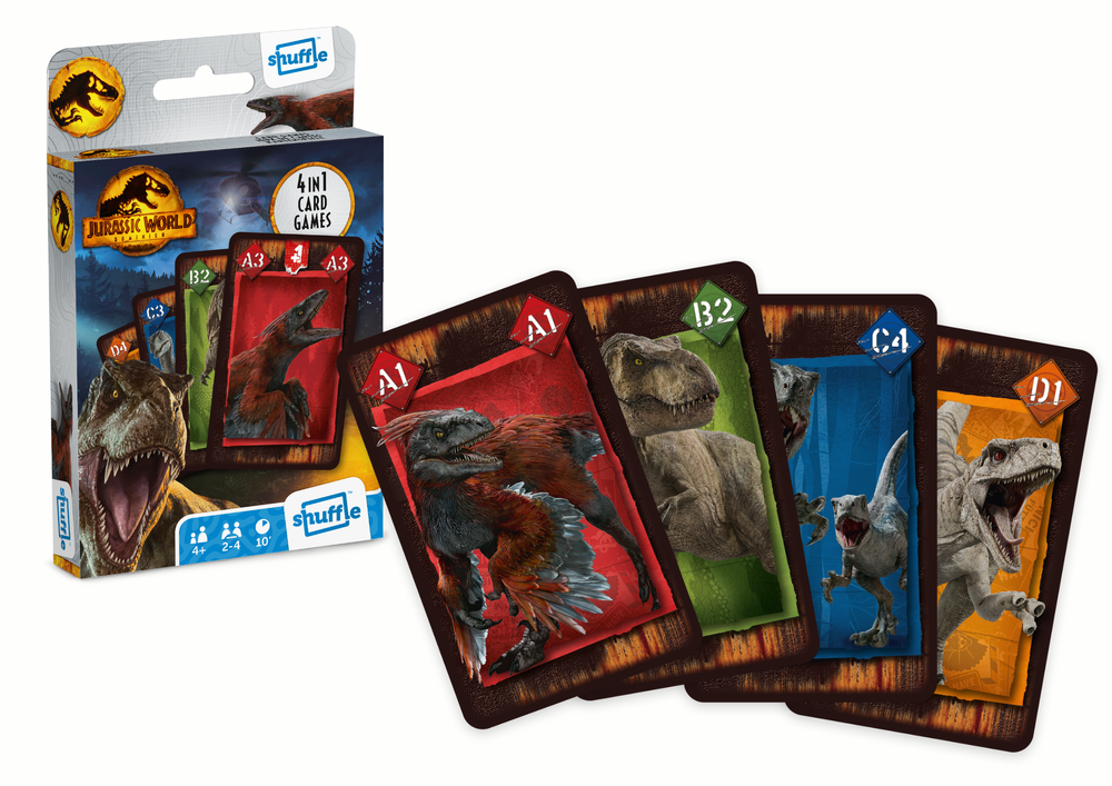 Shuffle Card Game - 4 in 1 - Jurassic World