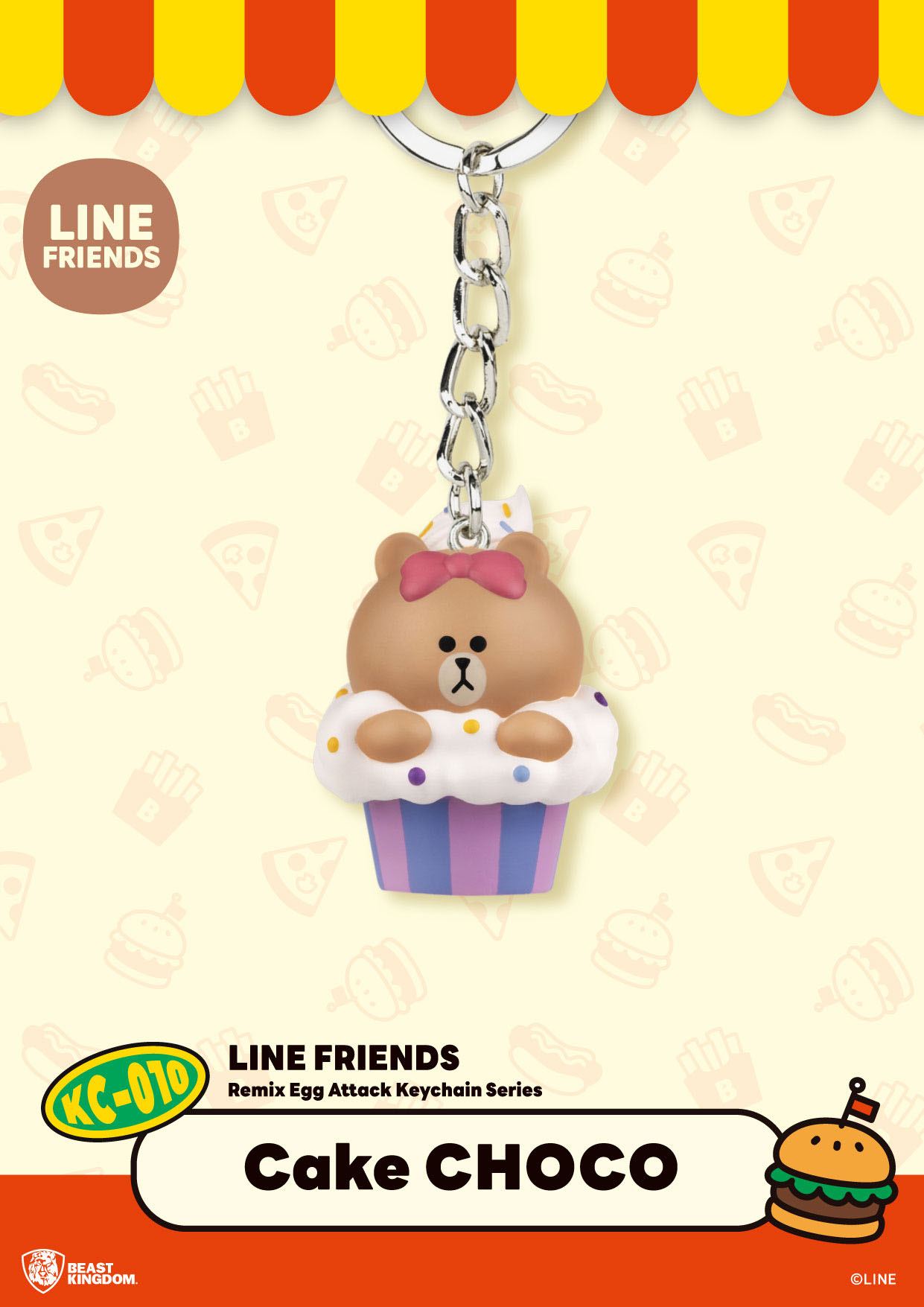 Mini jajčni napad - linijski friends Keychain
