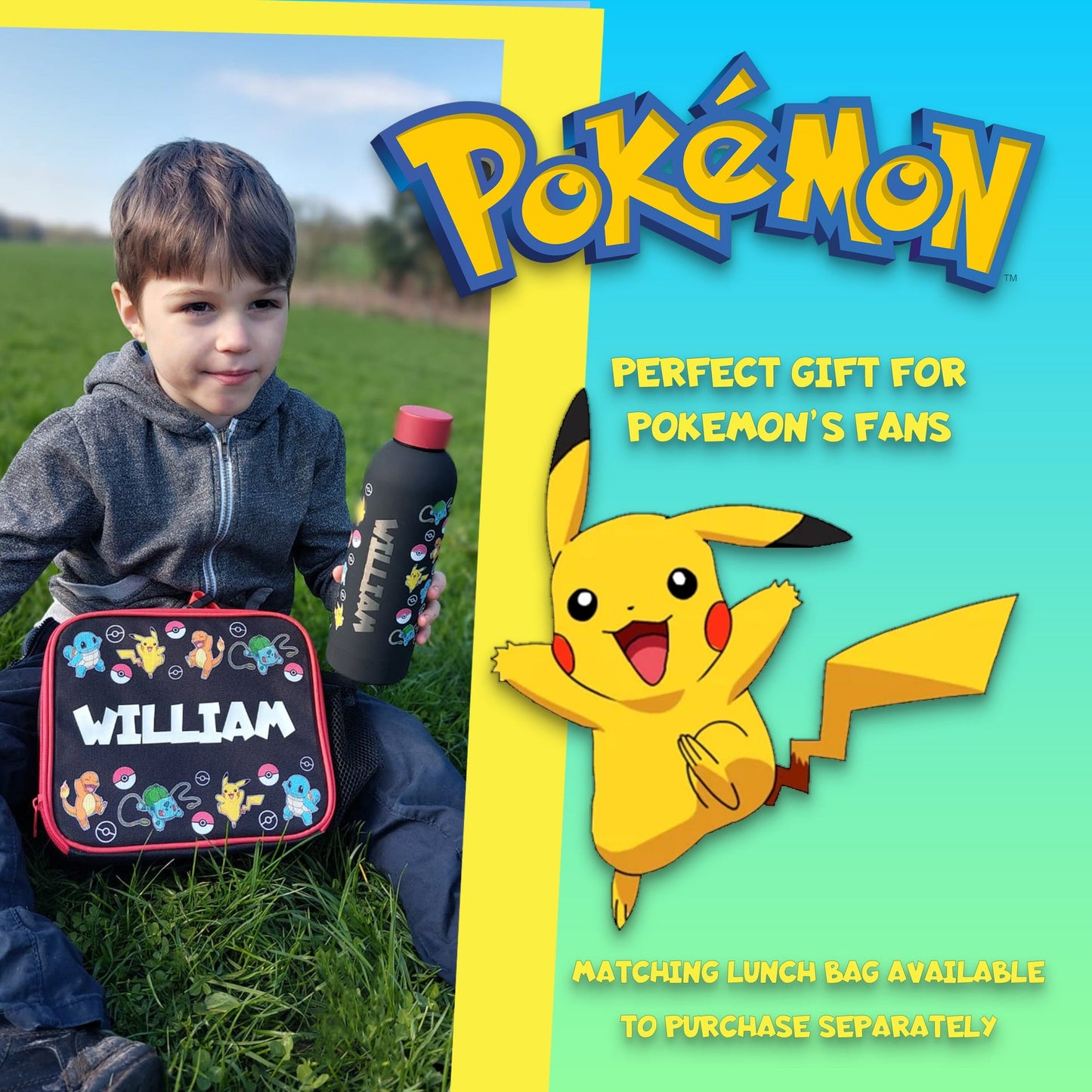 Gourde en acier inoxydable – acier inoxydable Bottle – Pokemon rouge