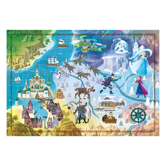 Puzzle Disney Story Maps La Reine des Neiges 1000 pièces – Clementoni