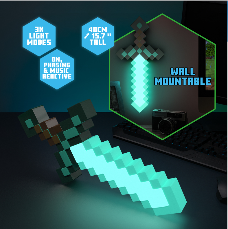 MINECRAFT - Epée en Diamant - Lampe 40cm