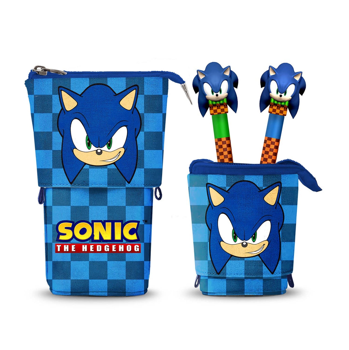 Trousse Mignonne + 2 Stylos Gel Effaçables Sonic the Hedgehog – Bleu
