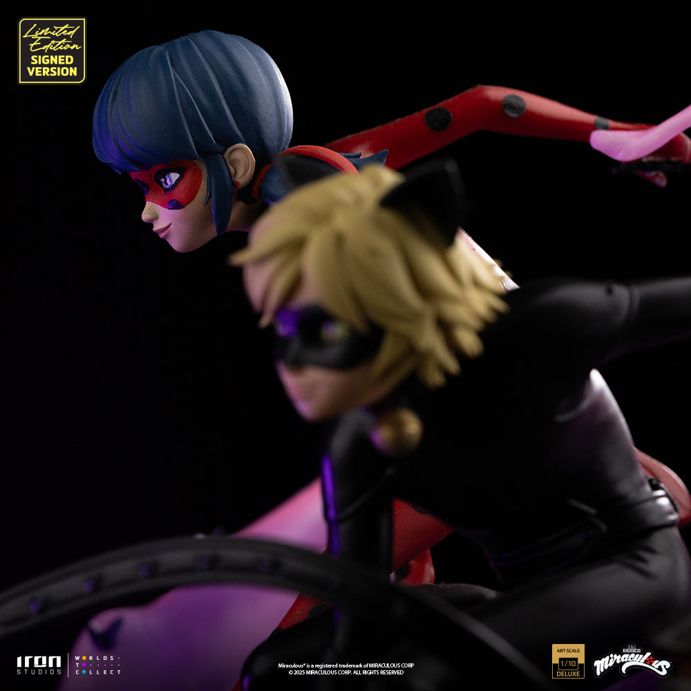 Statue Ladybug and Cat Noir - Miraculous 10th Anniversary Signed Edition - Deluxe Art Scale 1/10
