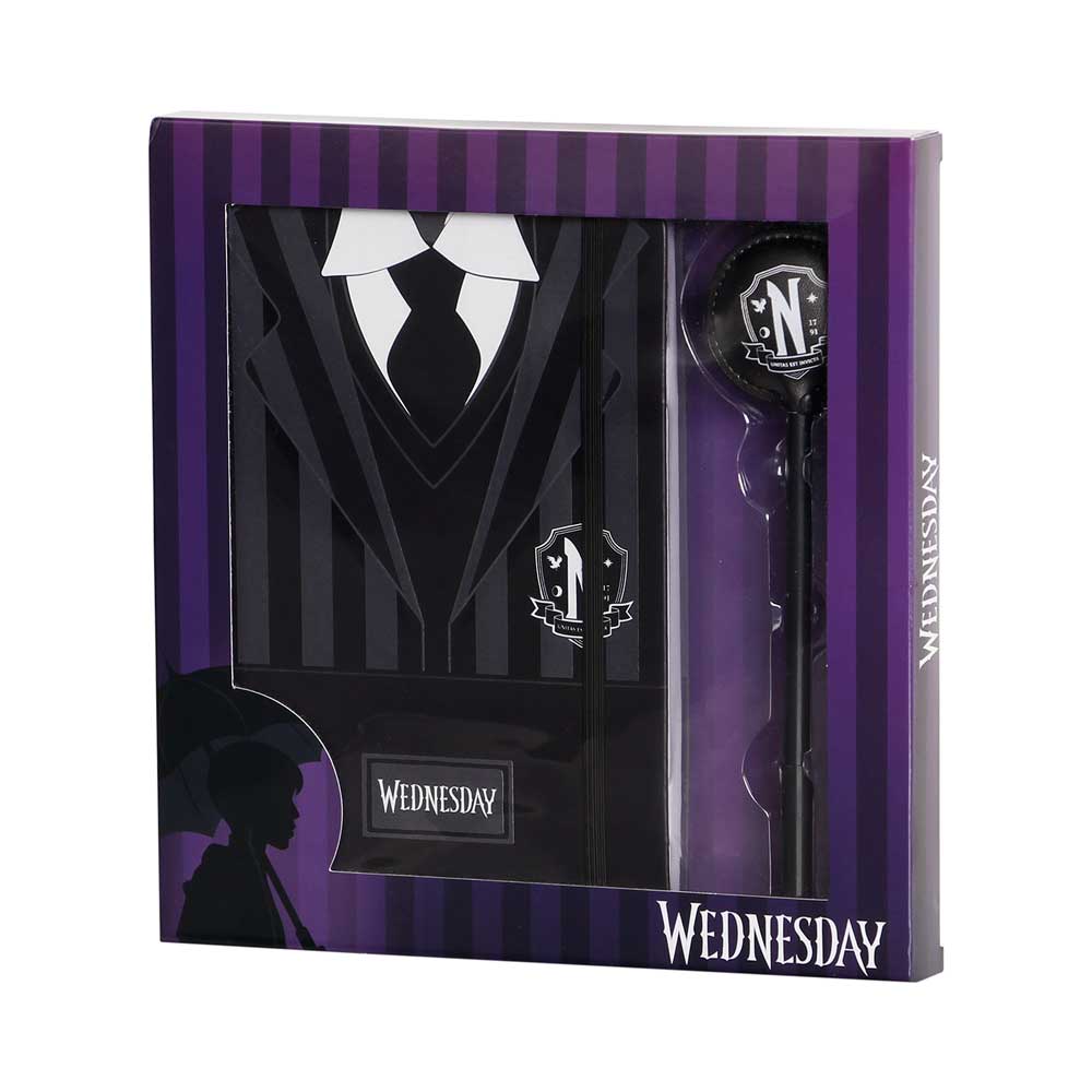 Coffret Journal + Stylo Wednesday « Uniform » – Noir