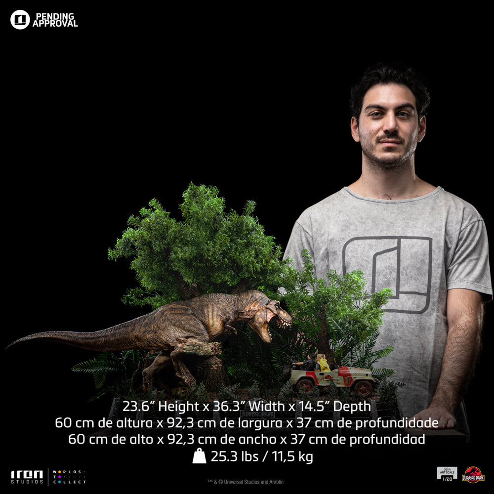Statue T-Rex Chase - Jurassic Park - Demi Art Scale 1/20