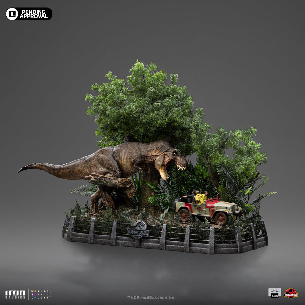 Statue T-Rex Chase - Jurassic Park - Demi Art Scale 1/20
