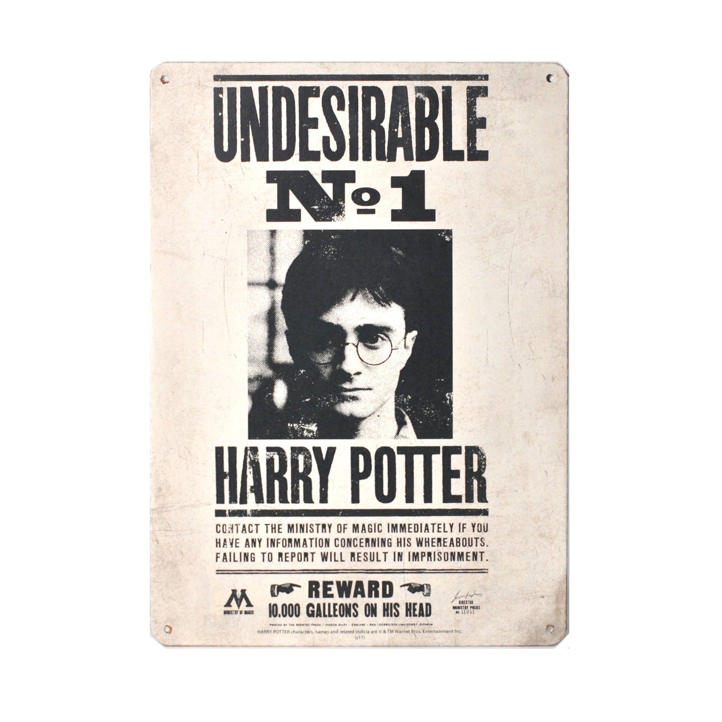 Plaque en métal A5 Harry Potter - Indésirable n° 1