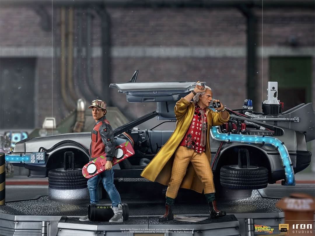Delorean Statue Full Set Deluxe - Zurück in die Zukunft II - Art Scale 1/10