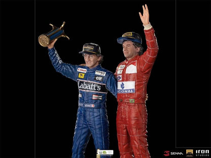 Statue Ayrton Senna and Alain Prost Deluxe Signed by Alain Prost Version - The Last Podium - Art Scale 1/10