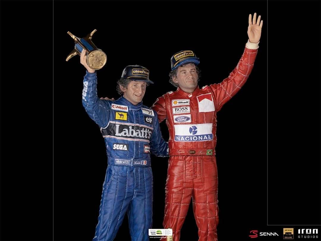 Statue Ayrton Senna and Alain Prost Deluxe Signed by Alain Prost Version - The Last Podium - Art Scale 1/10
