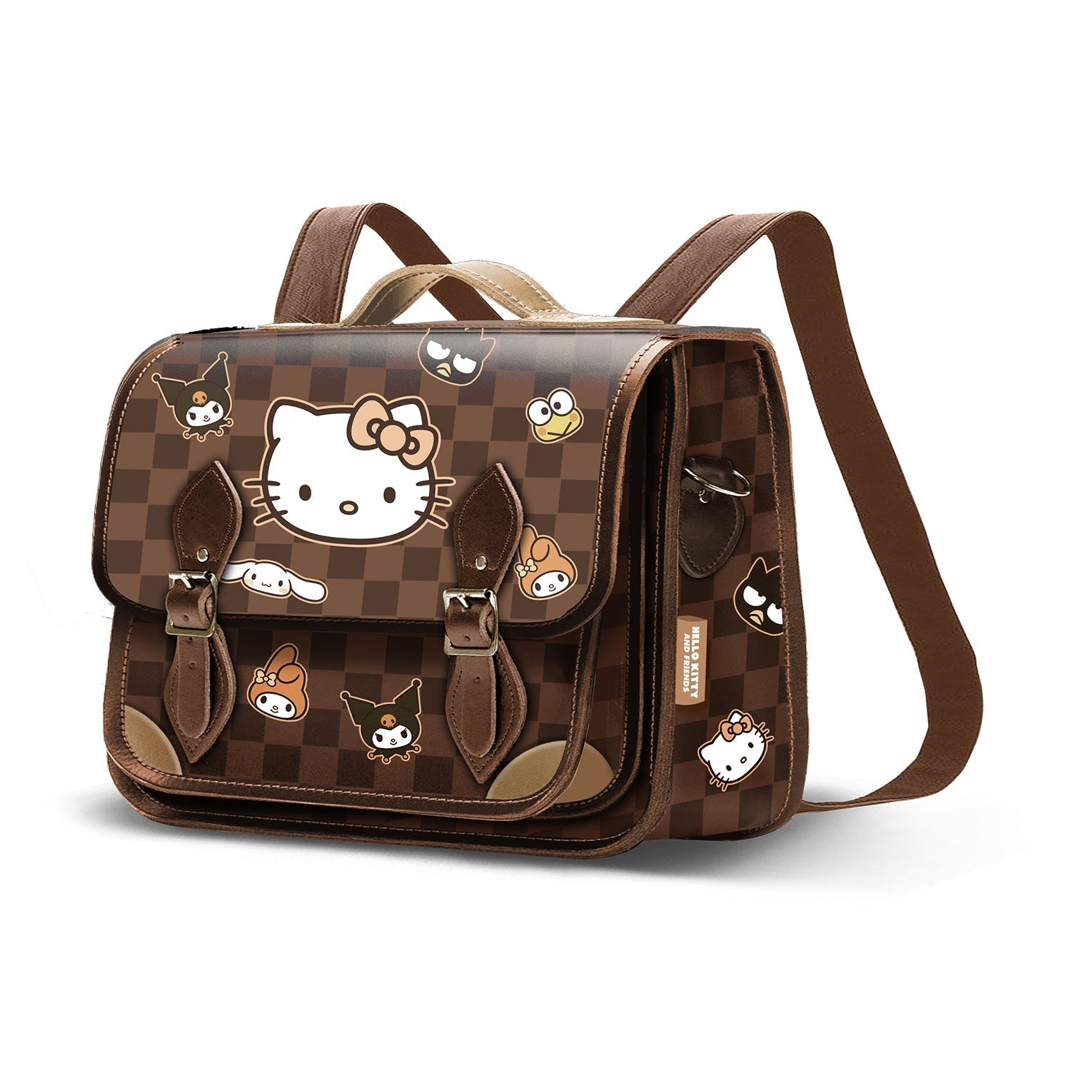 Sac à Bandoulière-Sac à Dos Satchel Hello Kitty « Squares »