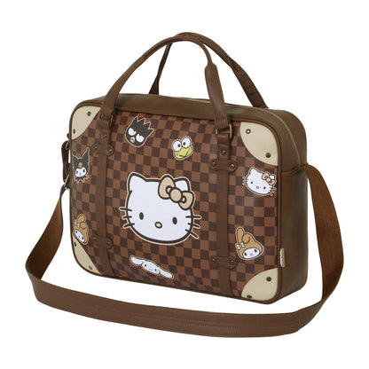 Sacoche pour Ordinateur Portable Hello Kitty « Squares » – Brun