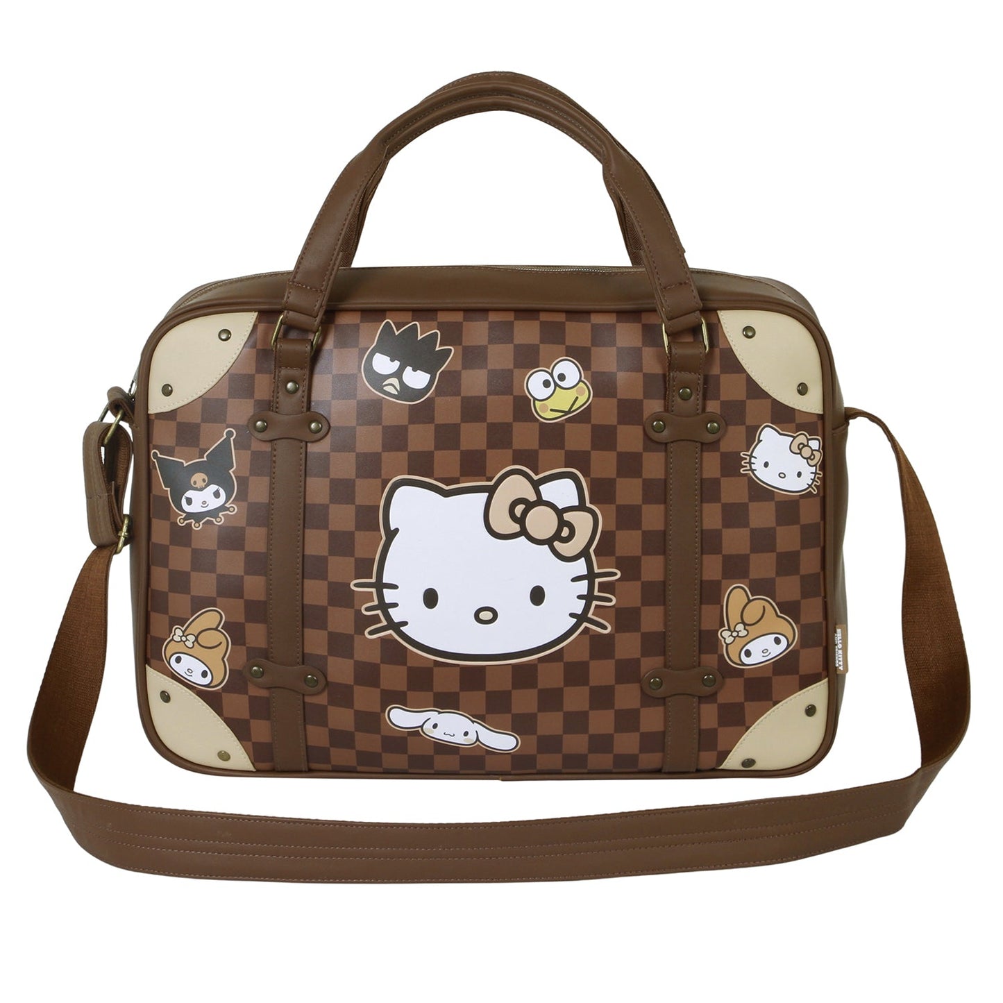 Sacoche pour Ordinateur Portable Hello Kitty « Squares » – Brun
