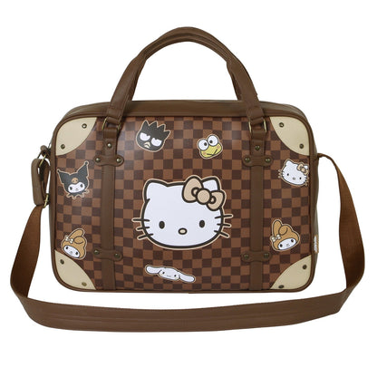 Sacoche pour Ordinateur Portable Hello Kitty « Squares » – Brun
