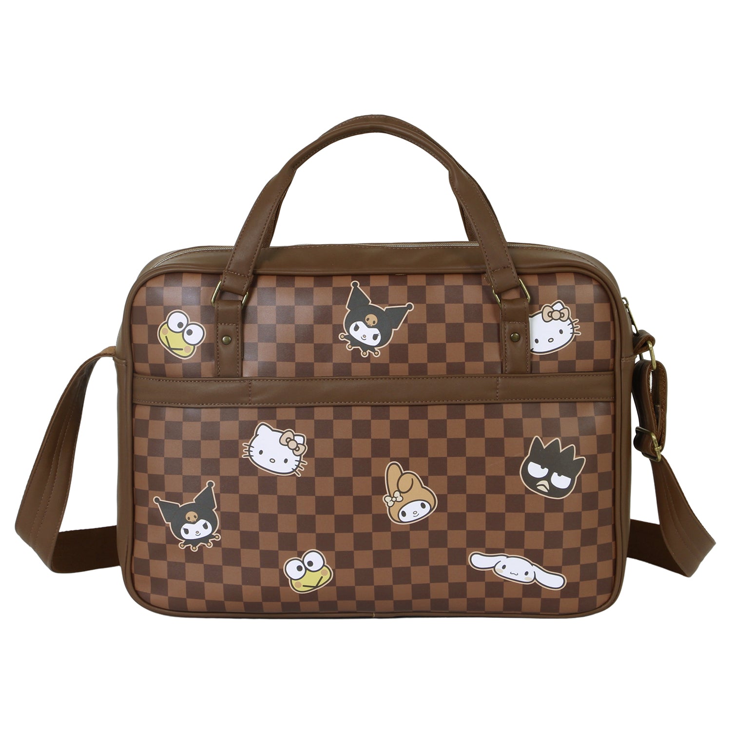 Sacoche pour Ordinateur Portable Hello Kitty « Squares » – Brun