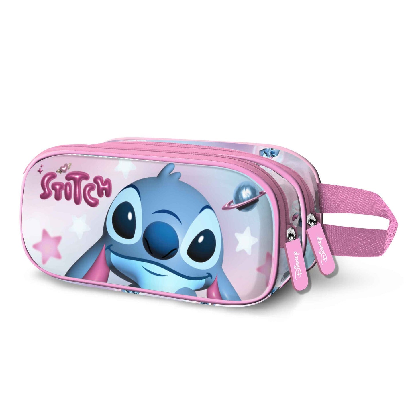 Trousse 3D Double Disney Lilo & Stitch « Cosmic » – Rose