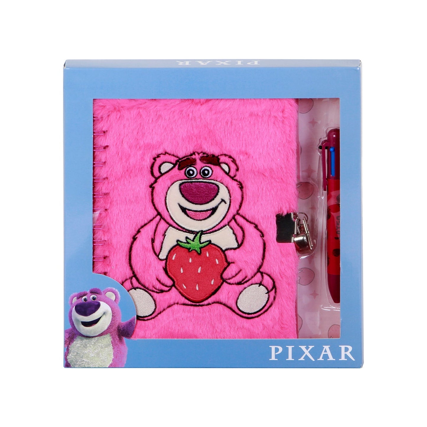 Coffret Journal + Stylo 6 Couleurs Disney « Ours Lotso Strawberry » – Rose