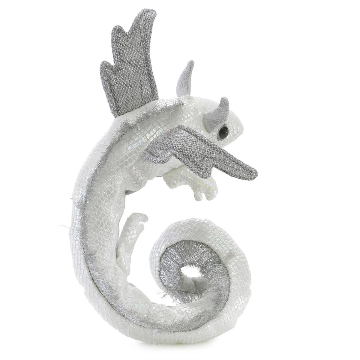 Marionnette à main Bracelet dragon blanc 3175/ Pearl Dragon Wristlet Folkmanis réaliste