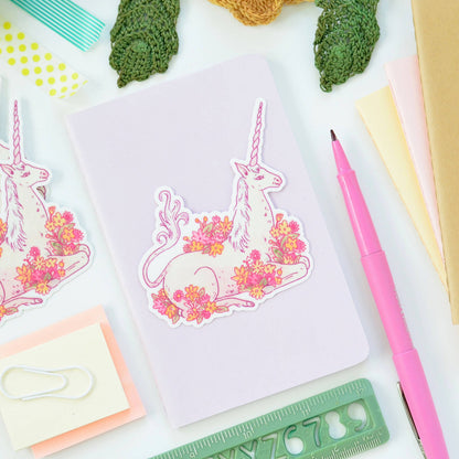 Sticker Licorne en Fleur