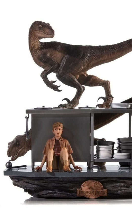 Statue Velociraptoren im Küchendiorama - Jurassic Park - Art Scale 1/10