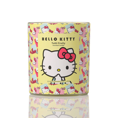 Bougie Jaune Imprimé Original Hello Kitty, Parfum Tutti Frutti