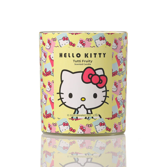 Bougie Jaune Imprimé Original Hello Kitty, Parfum Tutti Frutti