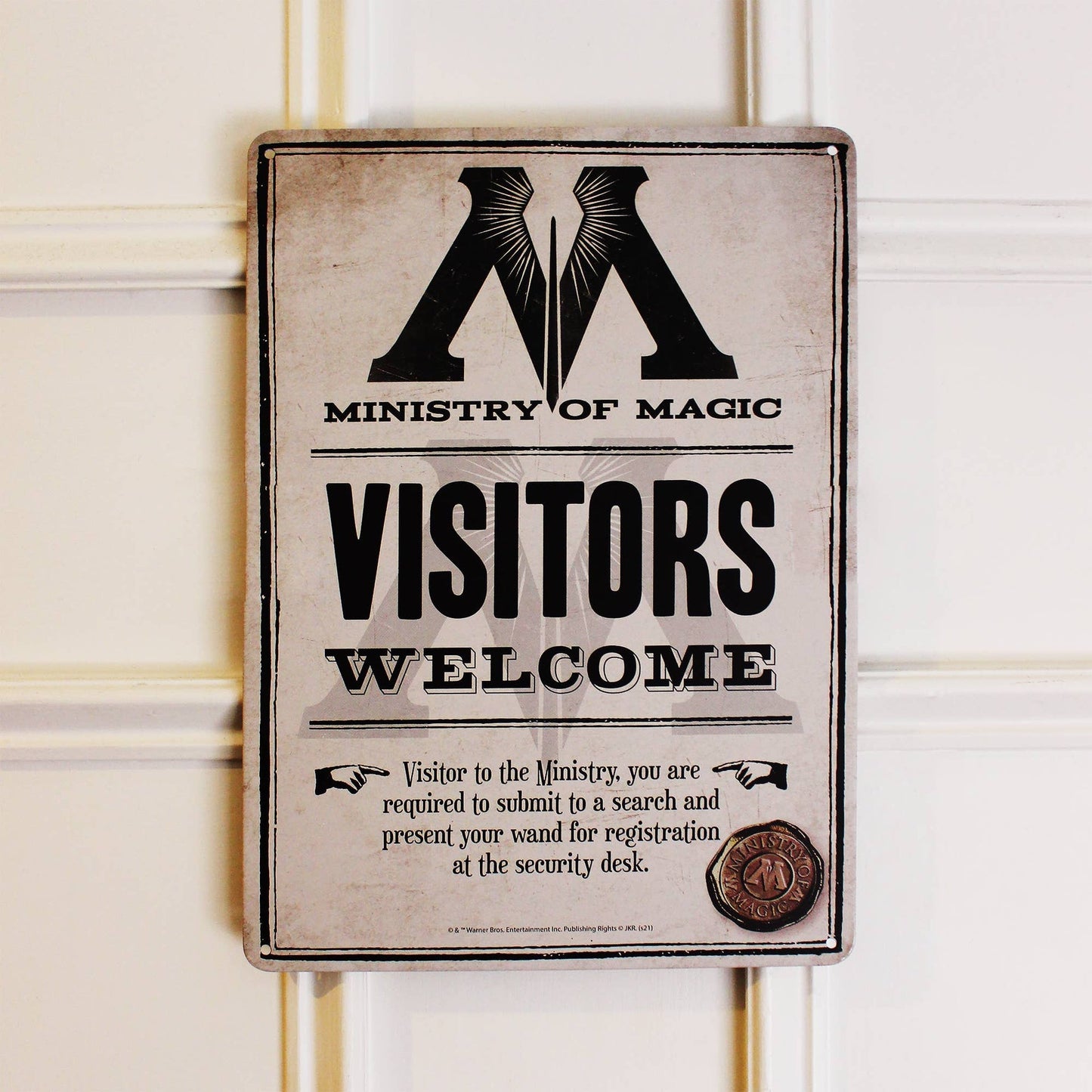 Plaque décorative en métal Harry Potter - Ministère de la Magie
