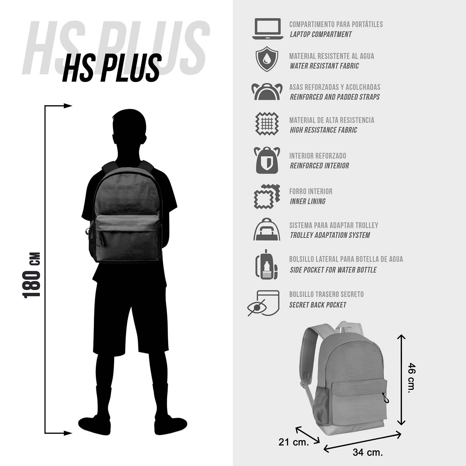 Sac à Dos HS PLUS Marvel Spider-Man « Town » – Noir