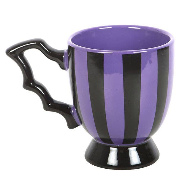 Tasse à Thé Rayée Violet & Noir – Anse Aile de Chauve-Souris