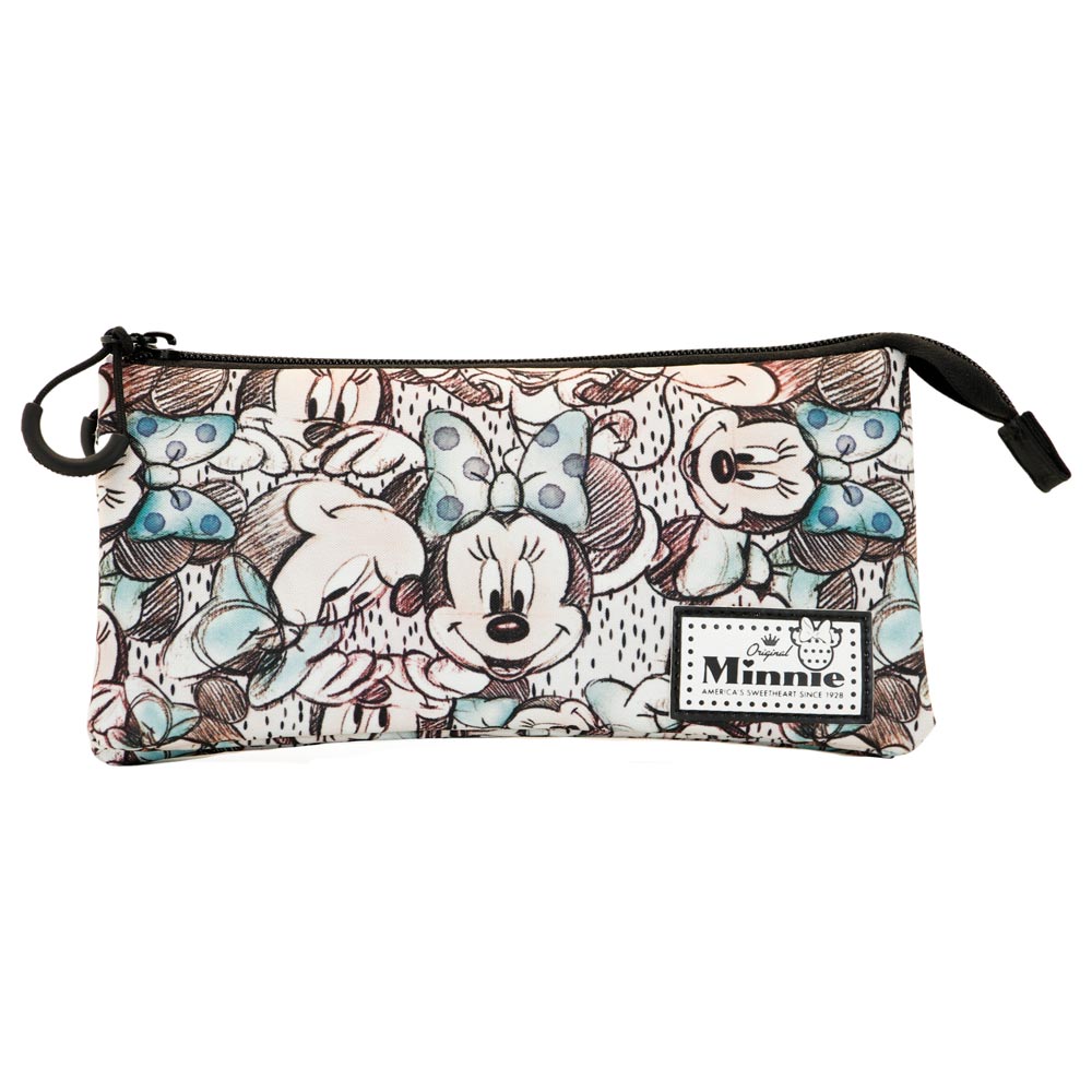 Trousse Triple Disney Minnie Mouse « Drawing » – Gris