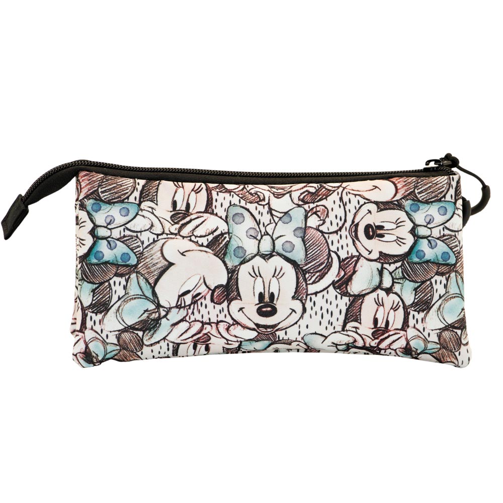 Trousse Triple Disney Minnie Mouse « Drawing » – Gris
