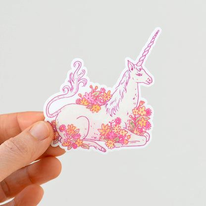 Sticker Licorne en Fleur