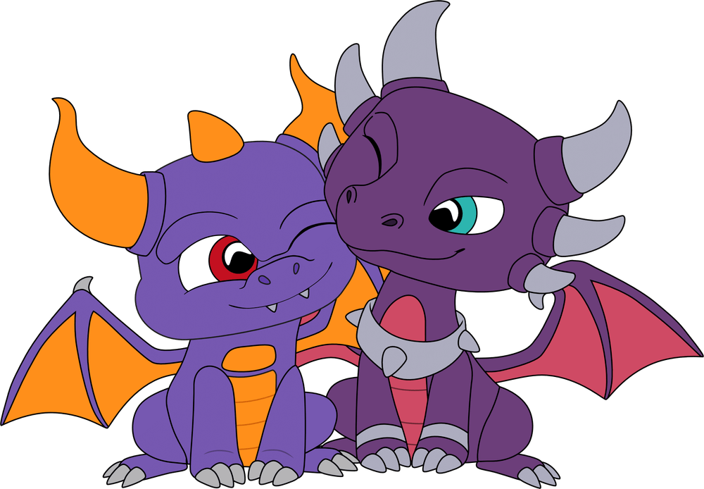 Spyro & Cynder Plüschtier zum Valentinstag (15 cm)