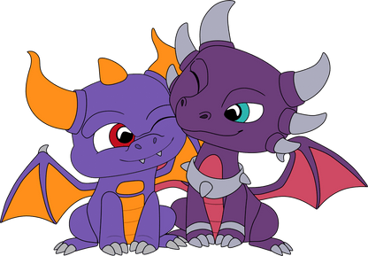 Spyro & Cynder Plüschtier zum Valentinstag (15 cm)