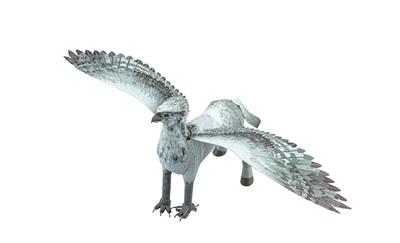 MetalEarth: HARRY POTTER / BUCKBEAK 24,3x10,49x9,5cm, maquette 3D en métal avec 3 feuilles, sur carte 12x17cm, 14+