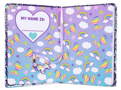 Carnet à sequins licorne arc-en-ciel