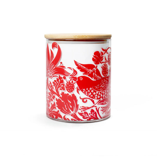 Récipient de stockage alimentaire en verre William Morris - Framboise Rouge