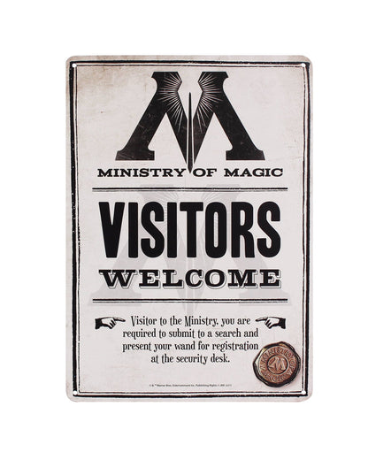 Plaque décorative en métal Harry Potter - Ministère de la Magie
