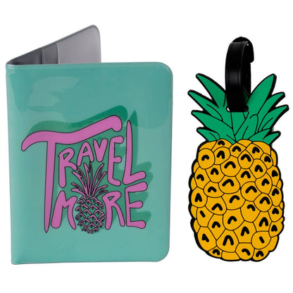 Porte Passeport et Identifiant de Bagage Voyage Licorne et Ananas Helio Ferretti Vue 2